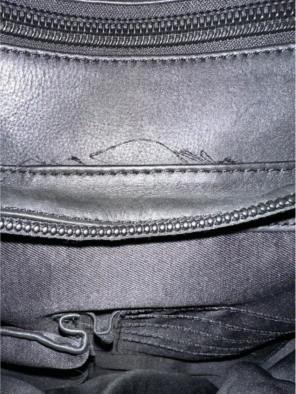 Chaps Black Leather Backpack Men's Inner & Outer Pockets